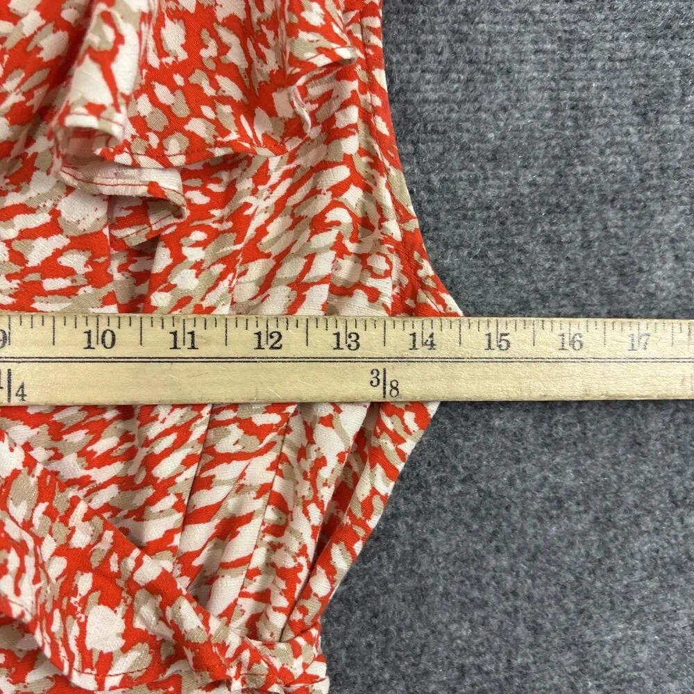 Free People French Quarter Wrap Mini Dress Womens Size S Orange Leopard